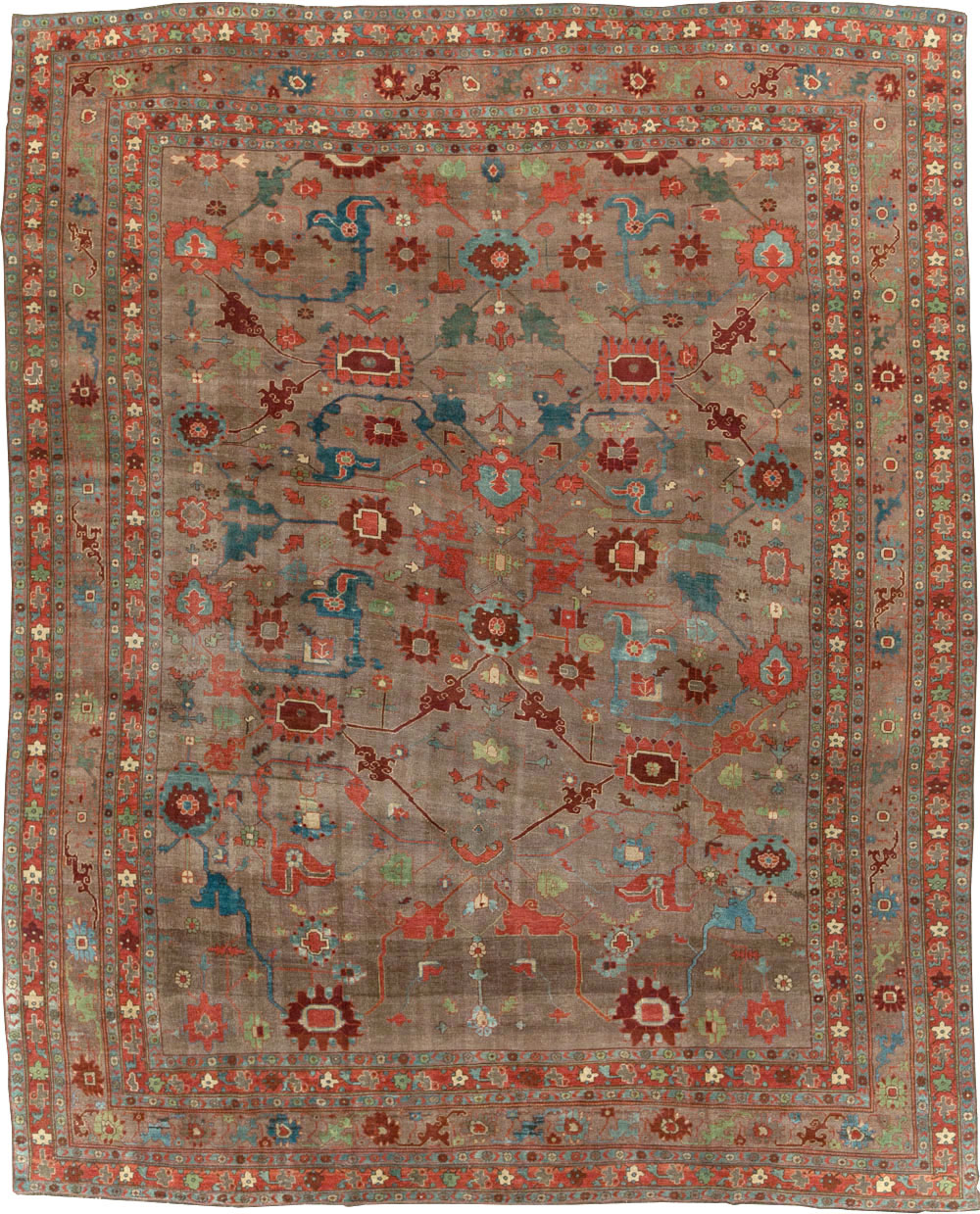 Antique Persian Kurd Bidjar Room Size Carpet, No.23100 - Staging