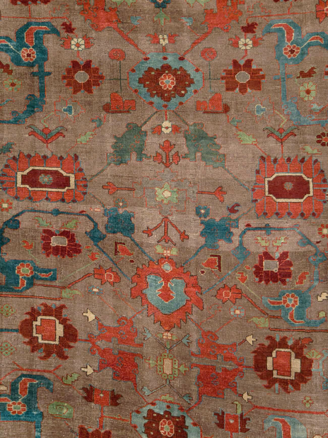 Antique Persian Kurd Bidjar Room Size Carpet, No.23100 - Staging