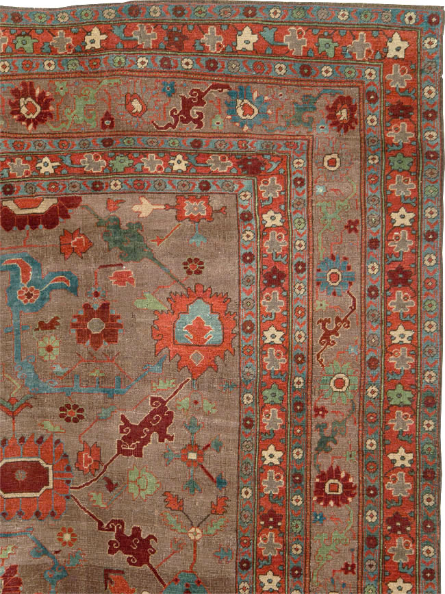 Antique Persian Kurd Bidjar Room Size Carpet, No.23100 - Staging