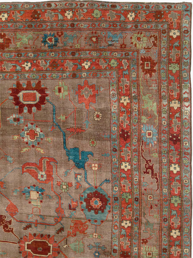 Antique Persian Kurd Bidjar Room Size Carpet, No.23100 - Staging