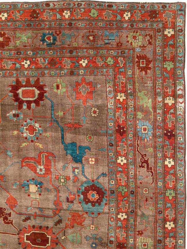 Antique Persian Kurd Bidjar Room Size Carpet, No.23100 - Staging