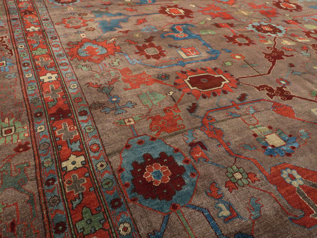 Antique Persian Kurd Bidjar Room Size Carpet, No.23100 - Staging