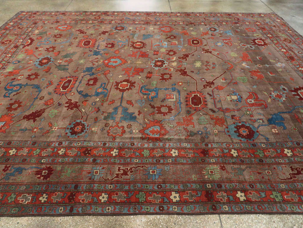 Antique Persian Kurd Bidjar Room Size Carpet, No.23100 - Staging