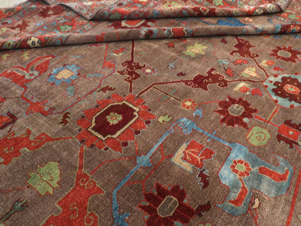 Antique Persian Kurd Bidjar Room Size Carpet, No.23100 - Staging