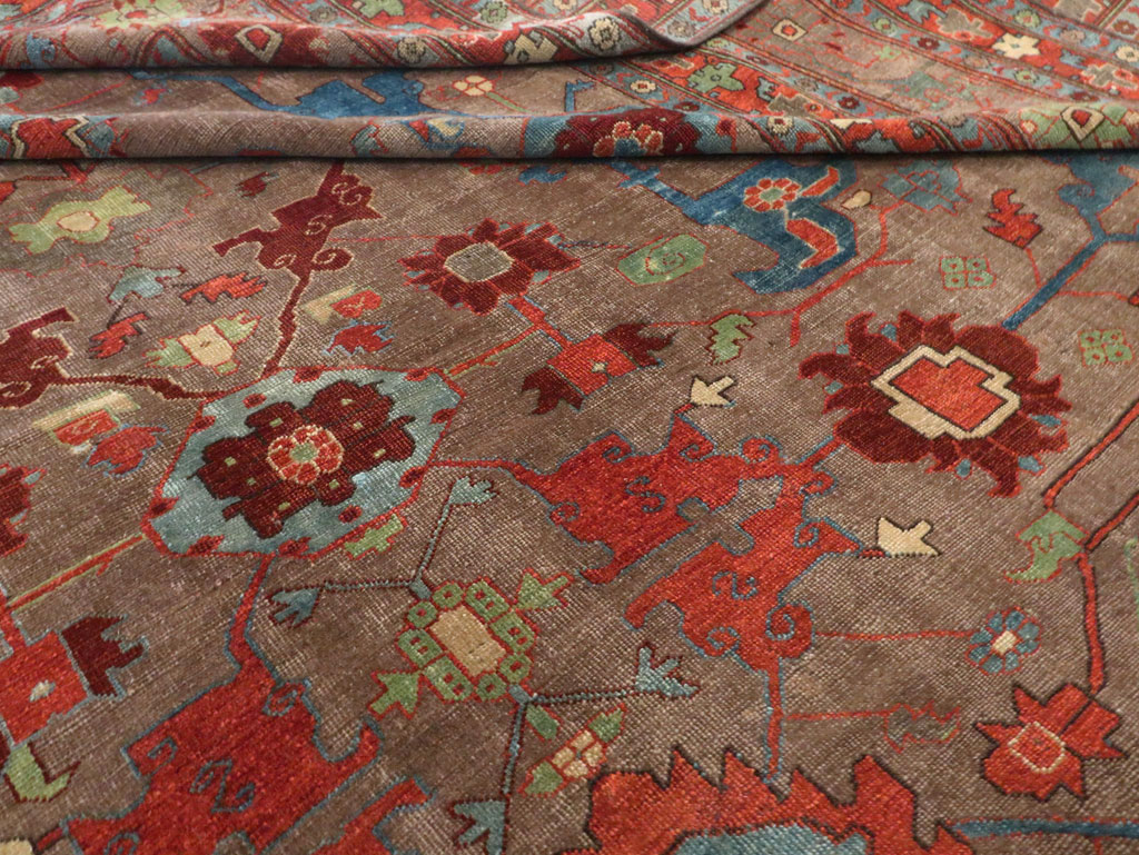 Antique Persian Kurd Bidjar Room Size Carpet, No.23100 - Staging