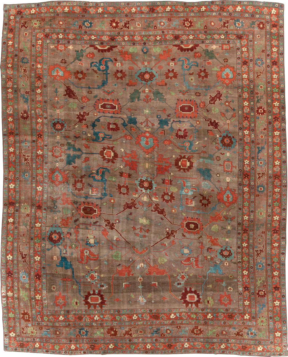 Antique Persian Kurd Bidjar Room Size Carpet, No.23100 - Staging