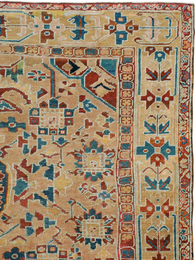 Antique Persian Heriz Square Carpet, No.23118 - Staging