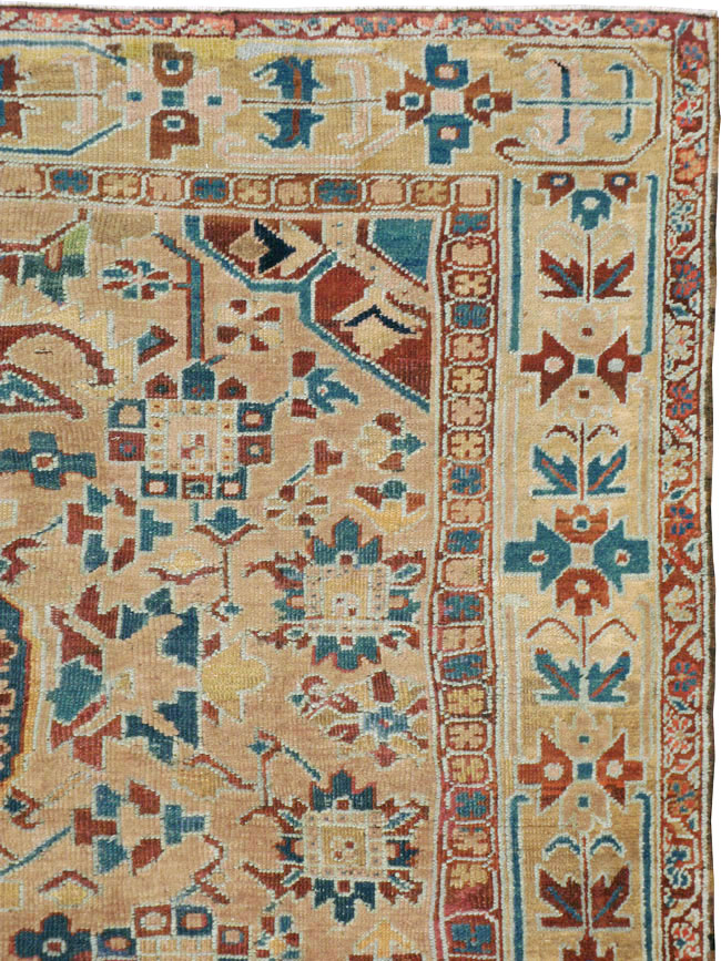 Antique Persian Heriz Square Carpet, No.23118 - Staging