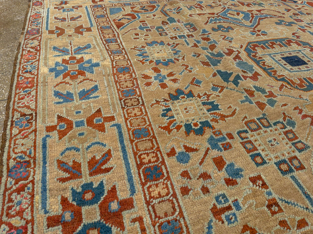Antique Persian Heriz Square Carpet, No.23118 - Staging
