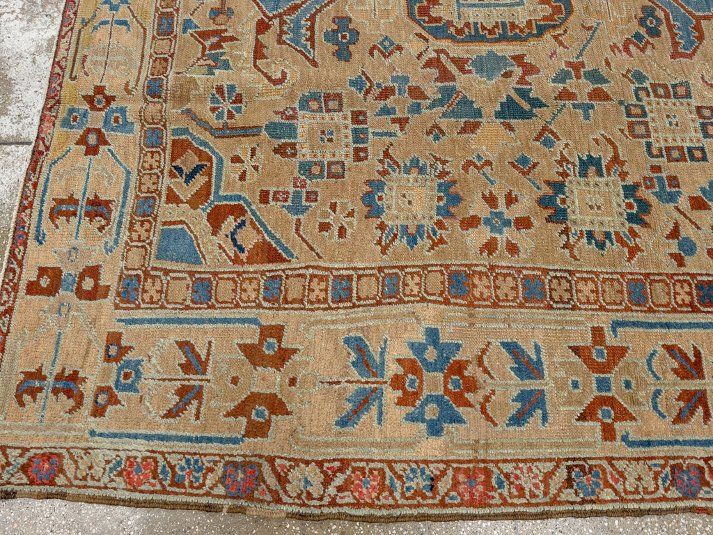 Antique Persian Heriz Square Carpet, No.23118 - Staging
