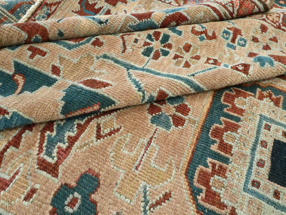 Antique Persian Heriz Square Carpet, No.23118 - Staging