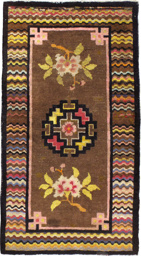 Vintage Turkestan Tibetan Rug, No.23124 - Staging