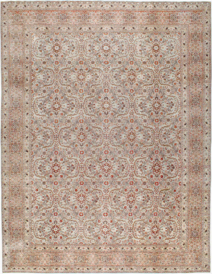 Antique Perian Tabriz Carpet, No.23144 - Staging