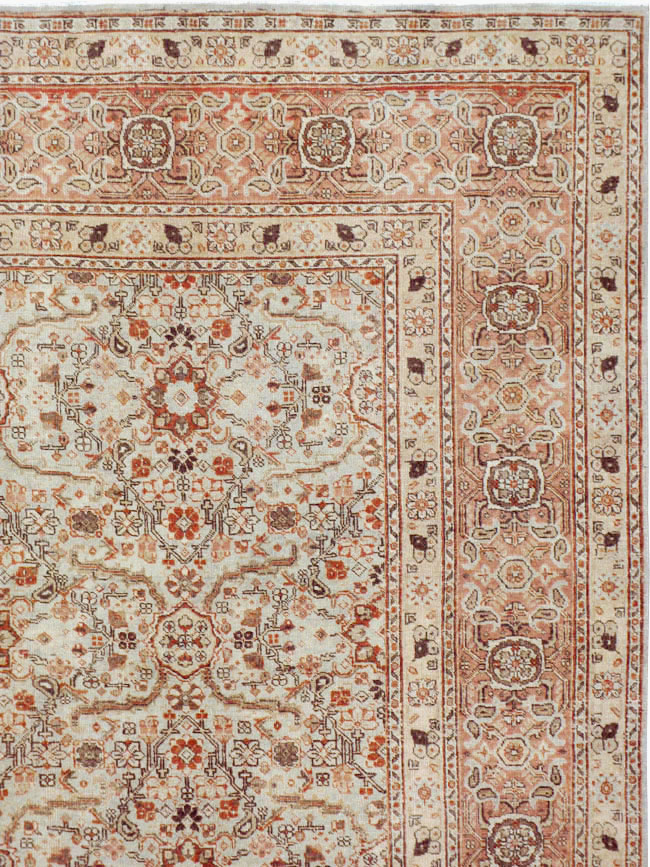 Antique Perian Tabriz Carpet, No.23144 - Staging