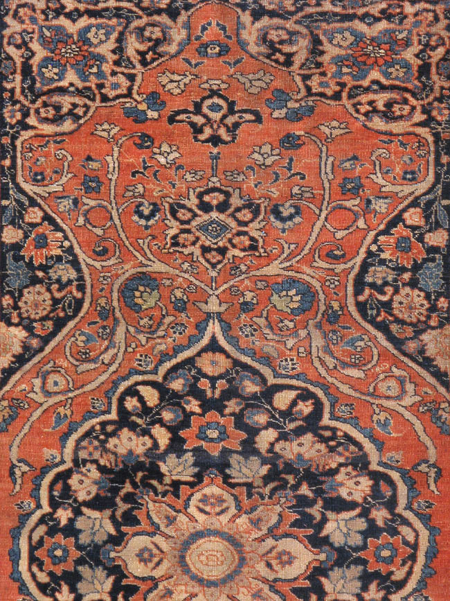 Antique Persian Tabriz Accent Rug, No.23163 - Staging