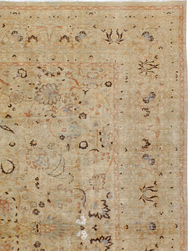 Antique Persian Mashad Square Carpet, No.23194 - Staging