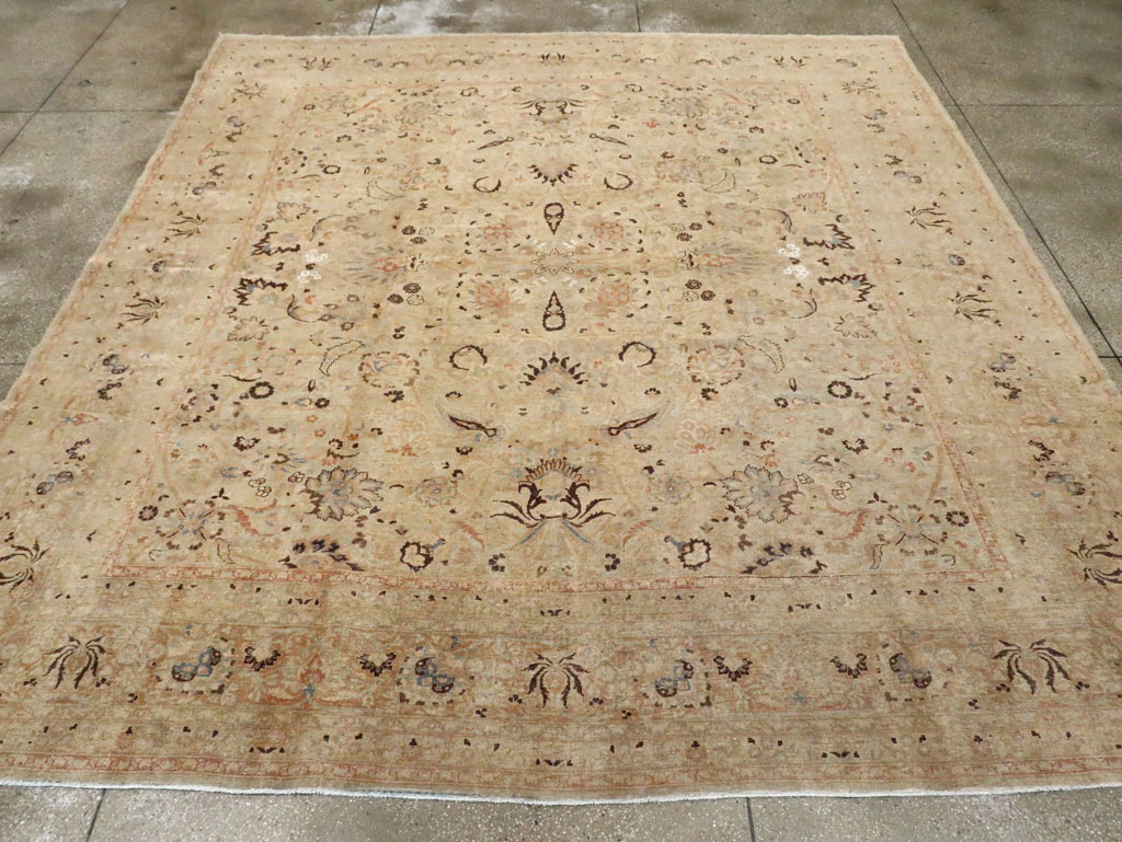 Antique Persian Mashad Square Carpet, No.23194 - Staging