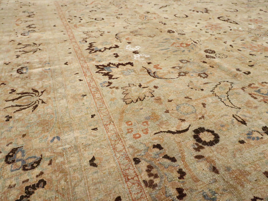 Antique Persian Mashad Square Carpet, No.23194 - Staging