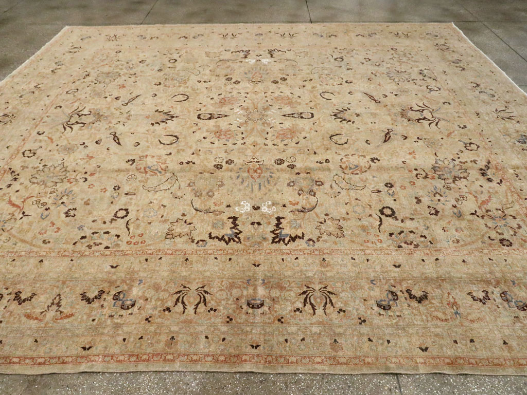 Antique Persian Mashad Square Carpet, No.23194 - Staging