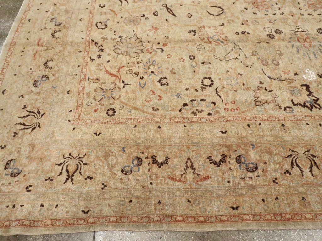 Antique Persian Mashad Square Carpet, No.23194 - Staging