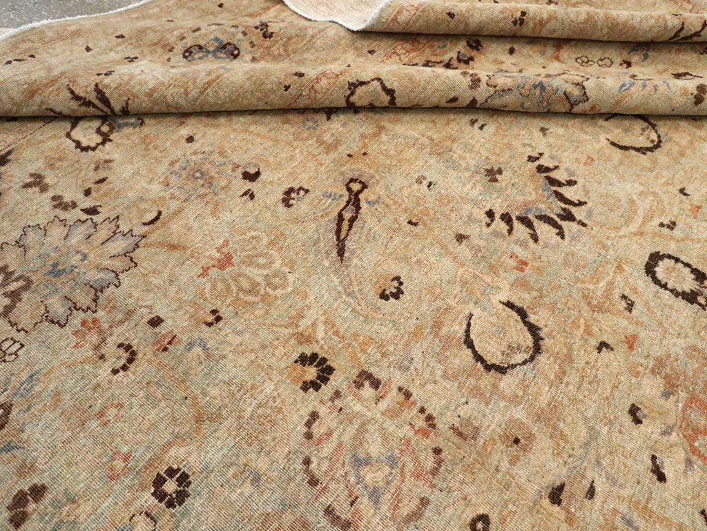 Antique Persian Mashad Square Carpet, No.23194 - Staging