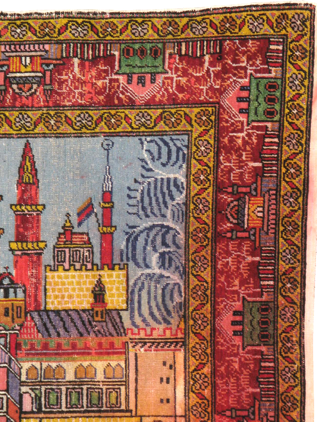 Vintage Anatolian Pictorial Rug, No.23202 - Staging