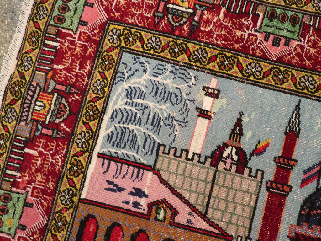 Vintage Anatolian Pictorial Rug, No.23202 - Staging