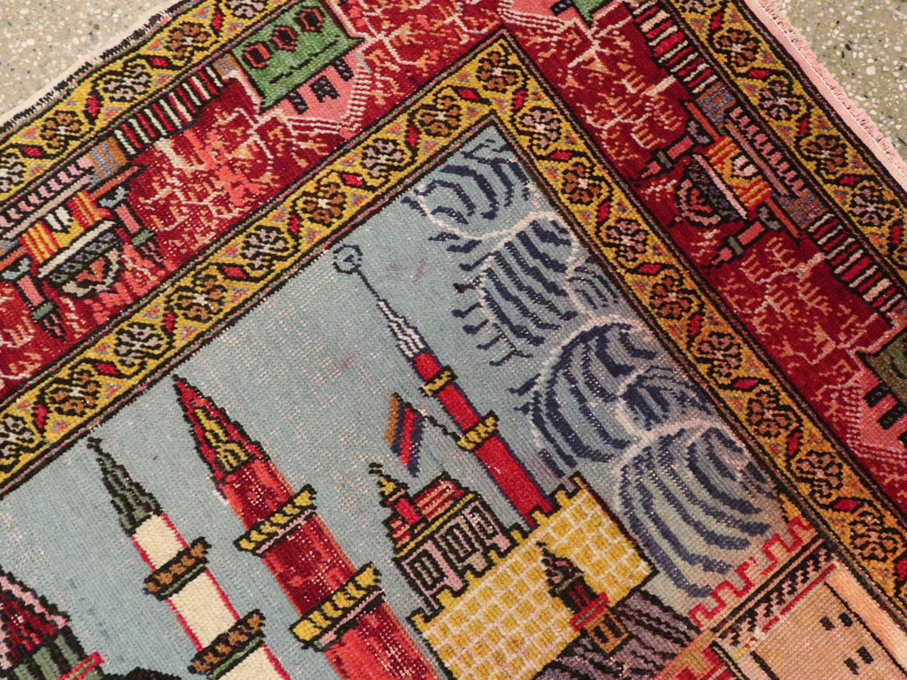 Vintage Anatolian Pictorial Rug, No.23202 - Staging