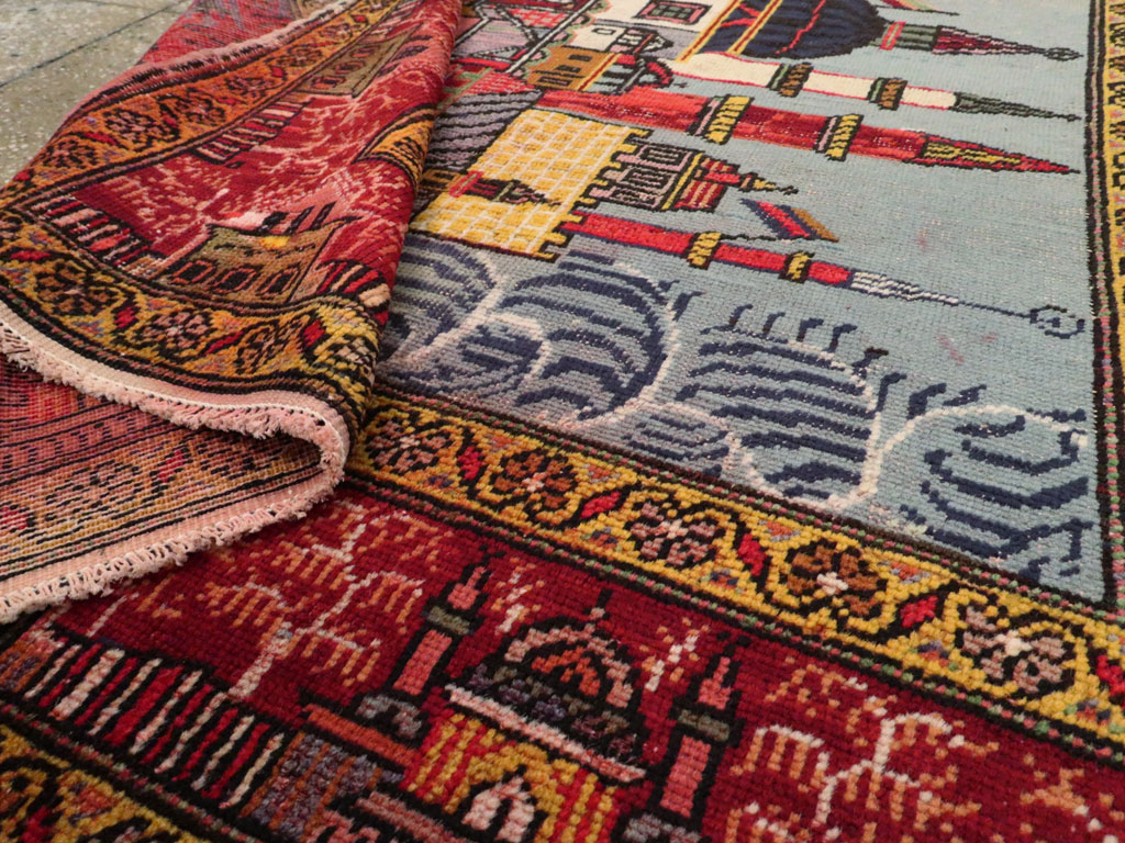 Vintage Anatolian Pictorial Rug, No.23202 - Staging