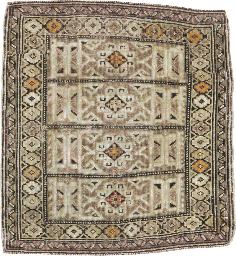 Antique Caucasian Shirvan Square Rug, No.23230 - Staging