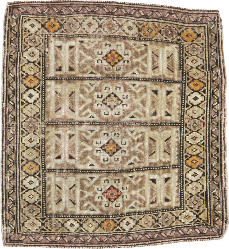 Antique Caucasian Shirvan Square Rug, No.23230 - Staging