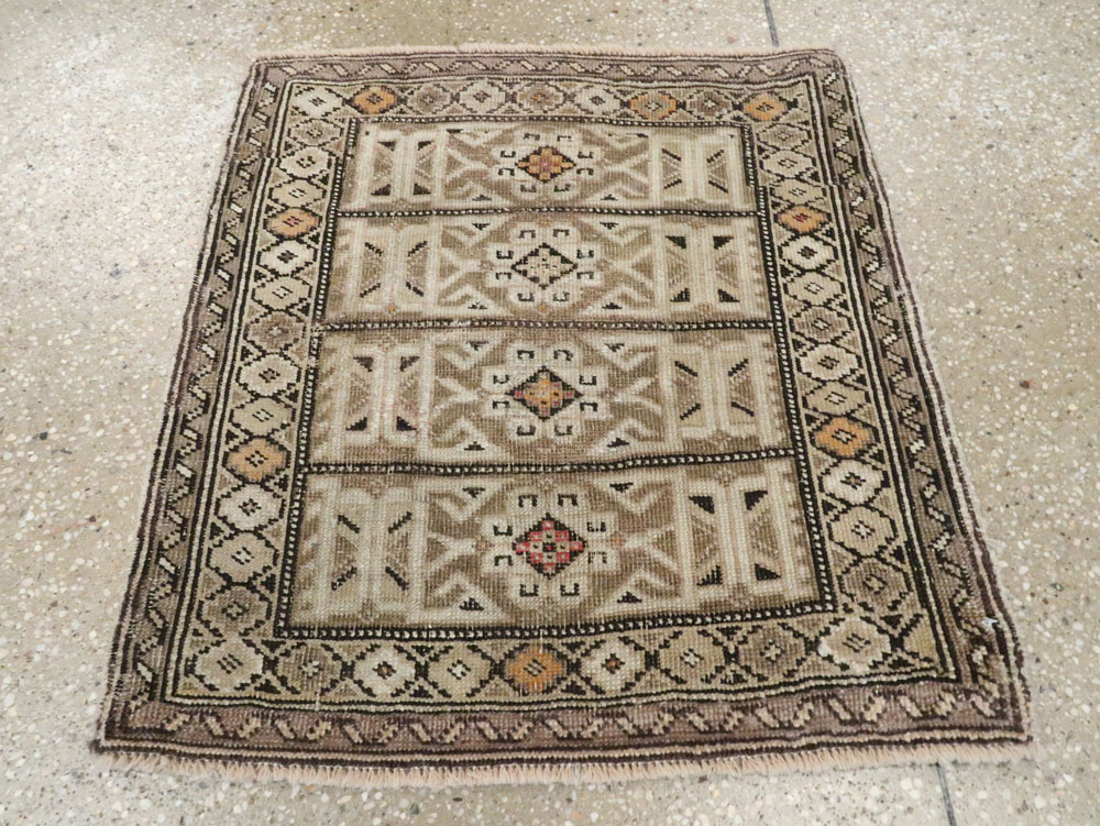 Antique Caucasian Shirvan Square Rug, No.23230 - Staging