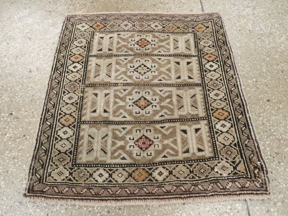 Antique Caucasian Shirvan Square Rug, No.23230 - Staging