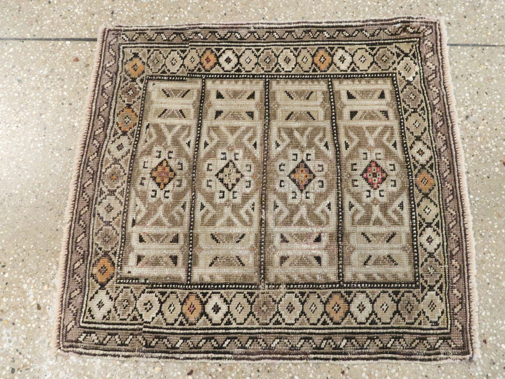 Antique Caucasian Shirvan Square Rug, No.23230 - Staging