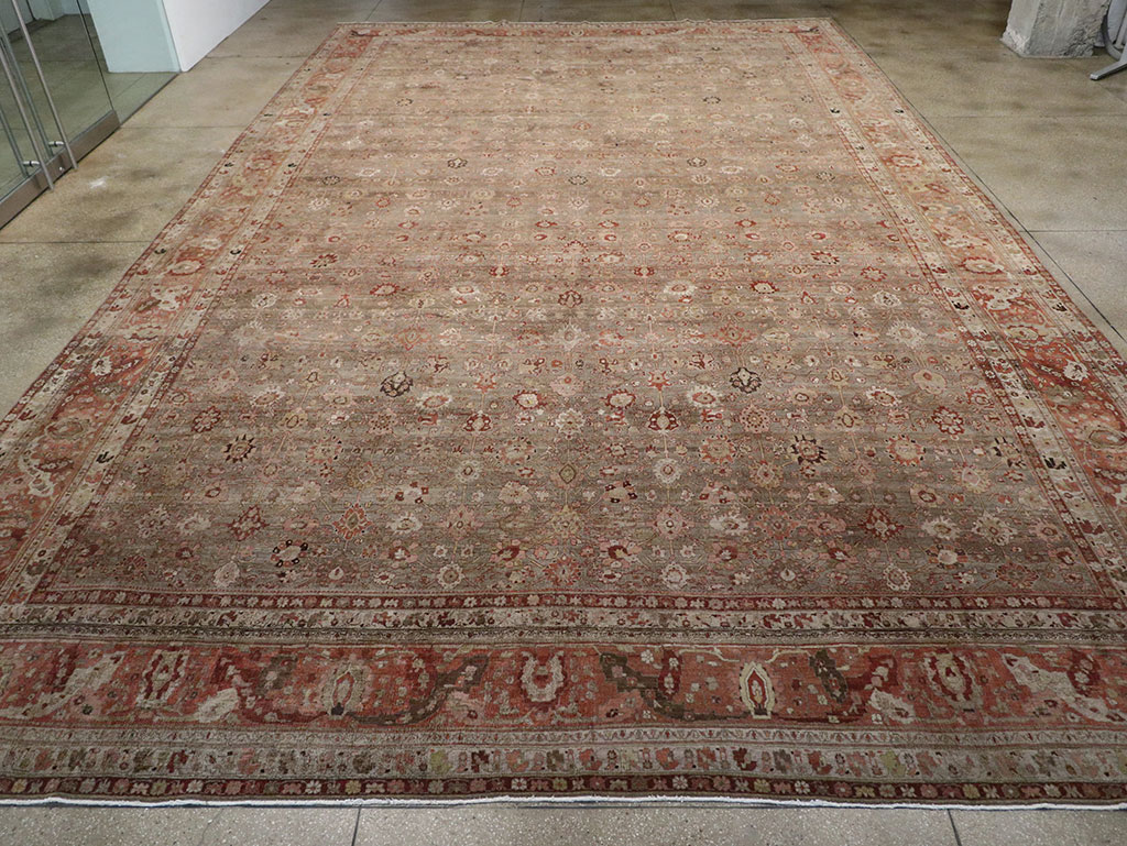 Antique Persian Bidjar Oversize Carpet, No.23237 - Staging