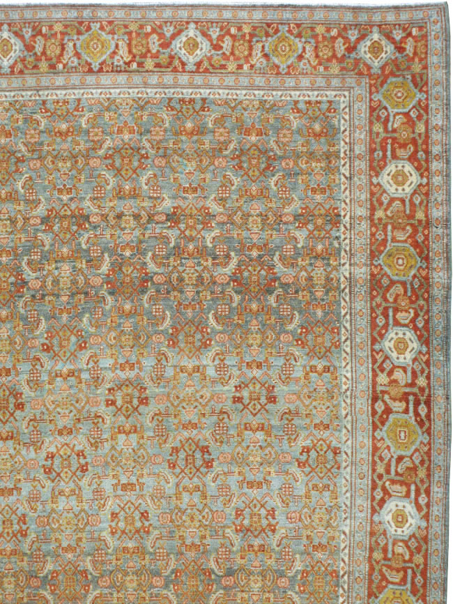 Antique Persian Senneh Carpet, No.23239 - Staging