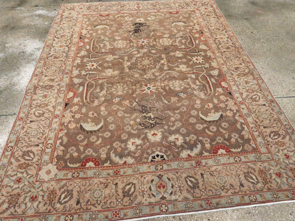 Vintage Persian Tabriz Rug, No.23250 - Staging