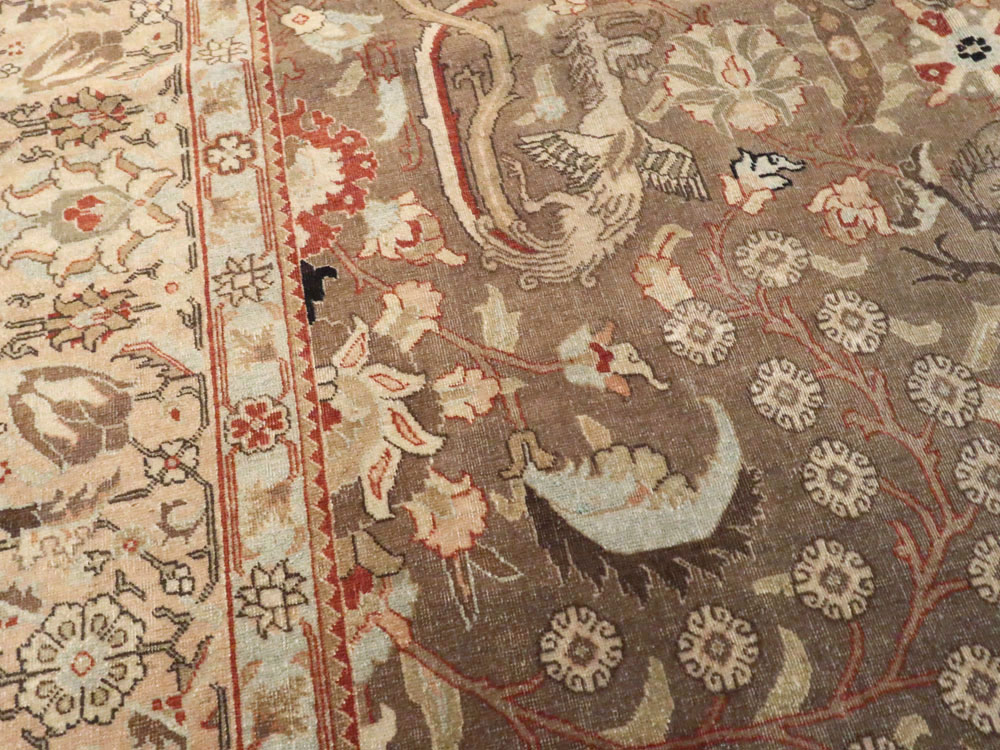 Vintage Persian Tabriz Rug, No.23250 - Staging