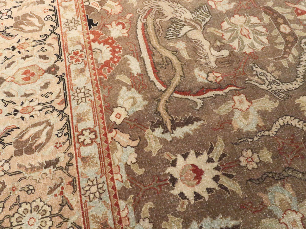 Vintage Persian Tabriz Rug, No.23250 - Staging