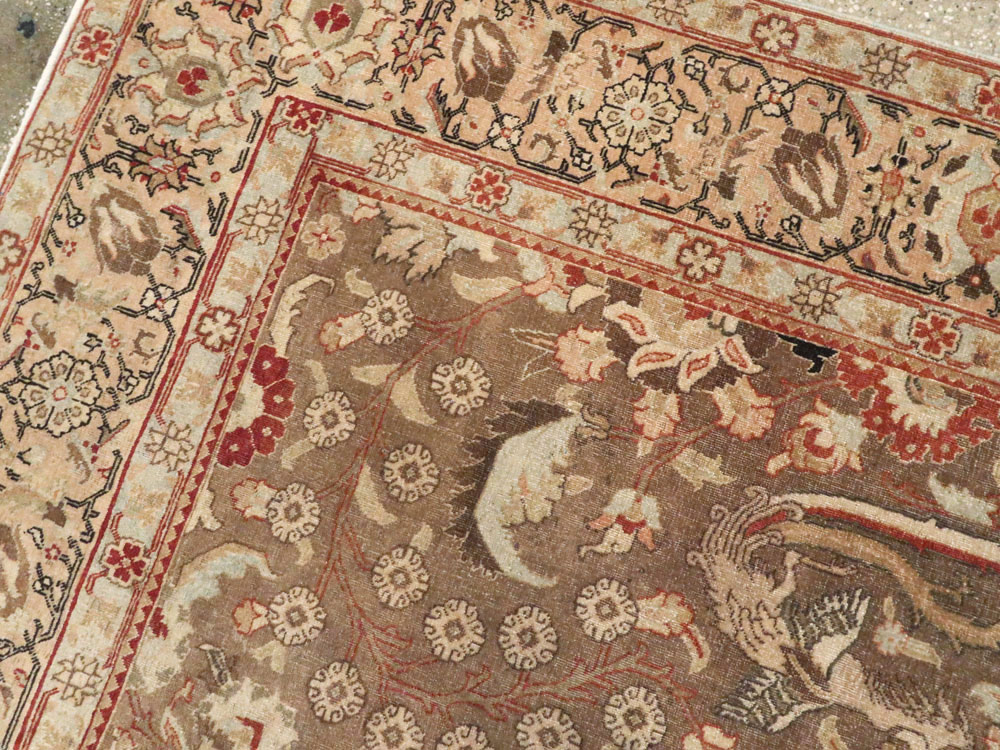 Vintage Persian Tabriz Rug, No.23250 - Staging