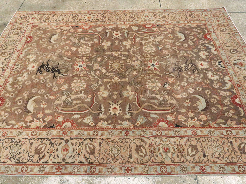 Vintage Persian Tabriz Rug, No.23250 - Staging