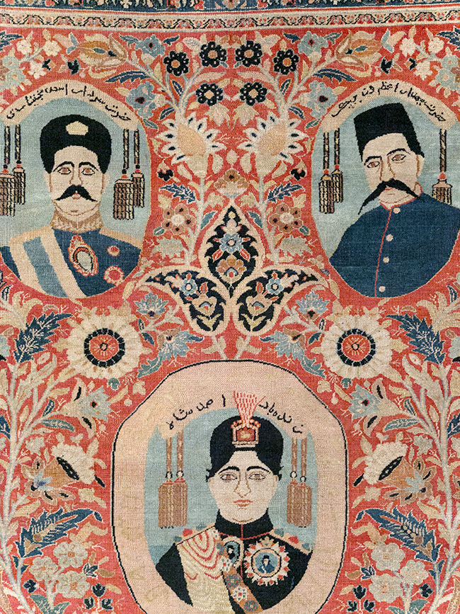 Antique Persian Pictorial Khorassan Room Size Carpet, No.23267 - Staging