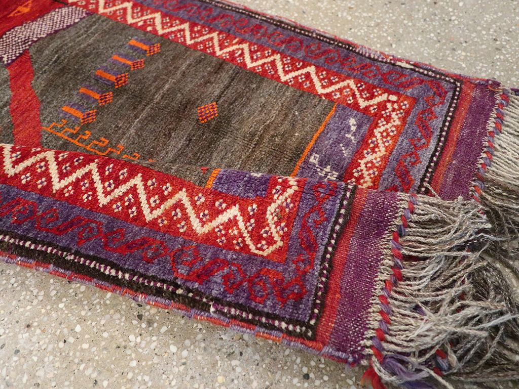 Vintage Afghan Baluch Pictorial Rug, No.23270 - Staging