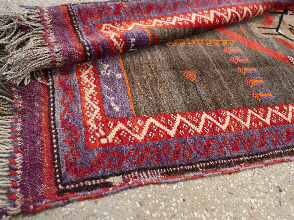 Vintage Afghan Baluch Pictorial Rug, No.23270 - Staging