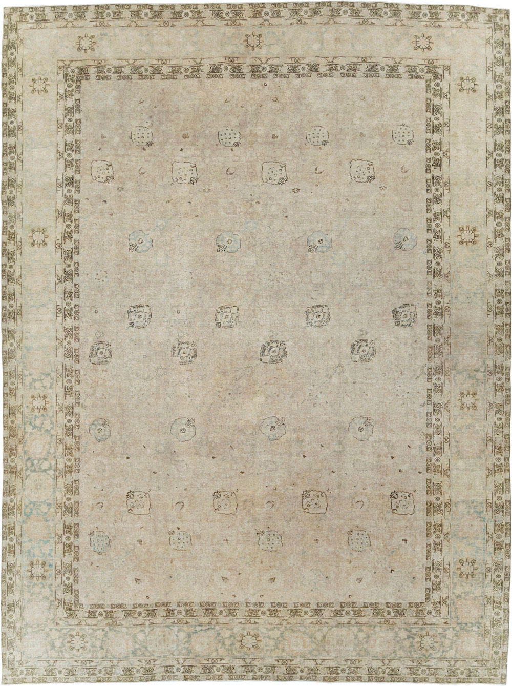 Antique Persian Tabriz Large Room Size Carpet, No.23283 - Staging