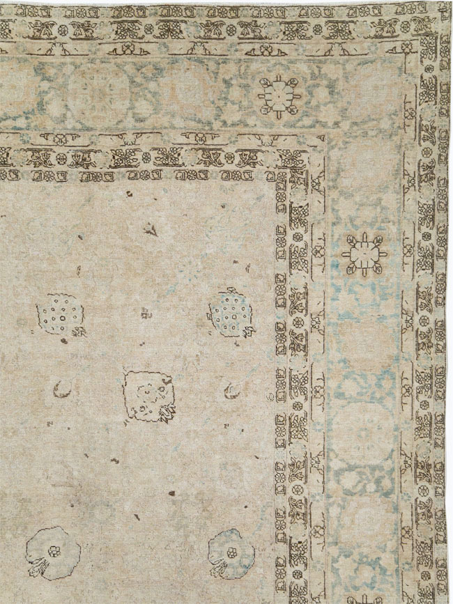 Antique Persian Tabriz Large Room Size Carpet, No.23283 - Staging