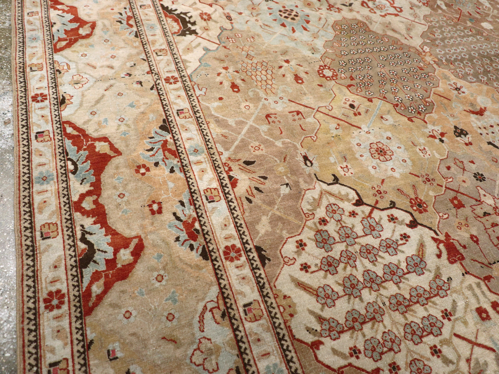 Antique Persian Tabriz Carpet, No.23284 - Staging
