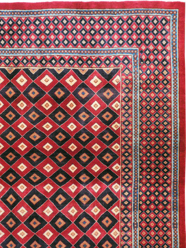 Vintage Persian Mashad Modernist Carpet, No.23285 - Staging