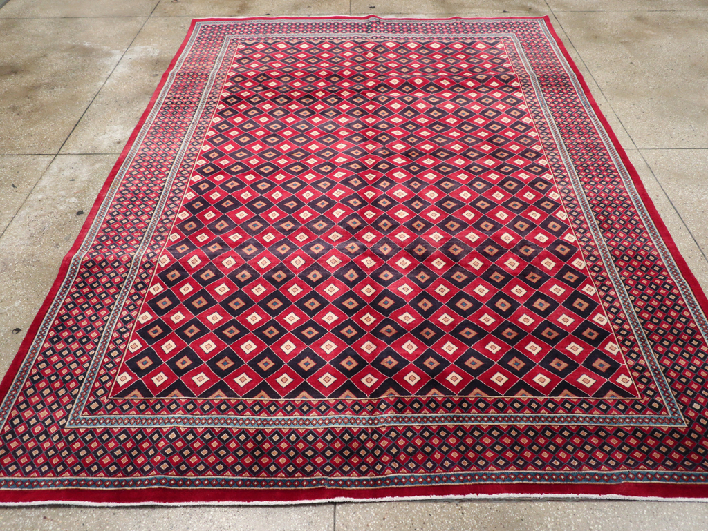 Vintage Persian Mashad Modernist Carpet, No.23285 - Staging
