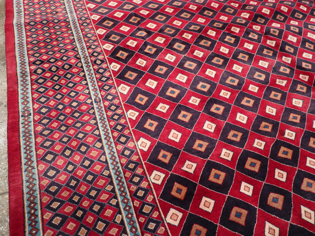 Vintage Persian Mashad Modernist Carpet, No.23285 - Staging